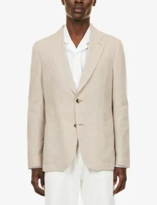 PAUL SMITH Single-Breasted Linen and Silk-Blend Blazer detail 3