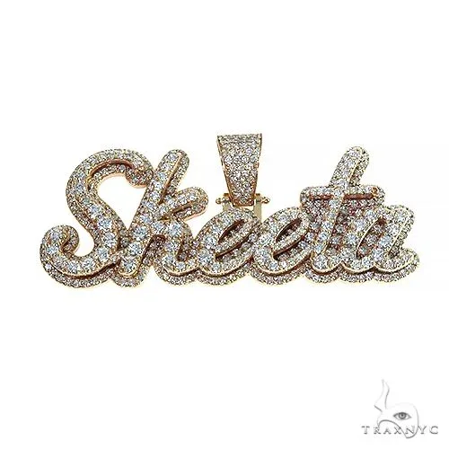 RINA - For Him CUSTOM 14K Gold Double Layer Diamond Name Pendant 66630 in Rose Gold – Pendant