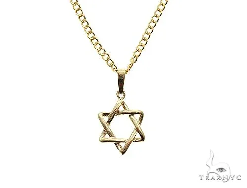 RINA - For Him FACTORY 14K Yellow Gold David Star Pendant Set 65941 in 18 Inches – Pendant Set