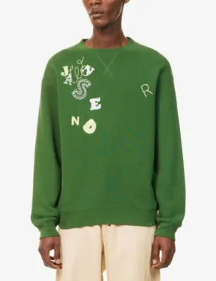 JW ANDERSON Scattered Letters Crew-Neck Cotton Sweater detail 3