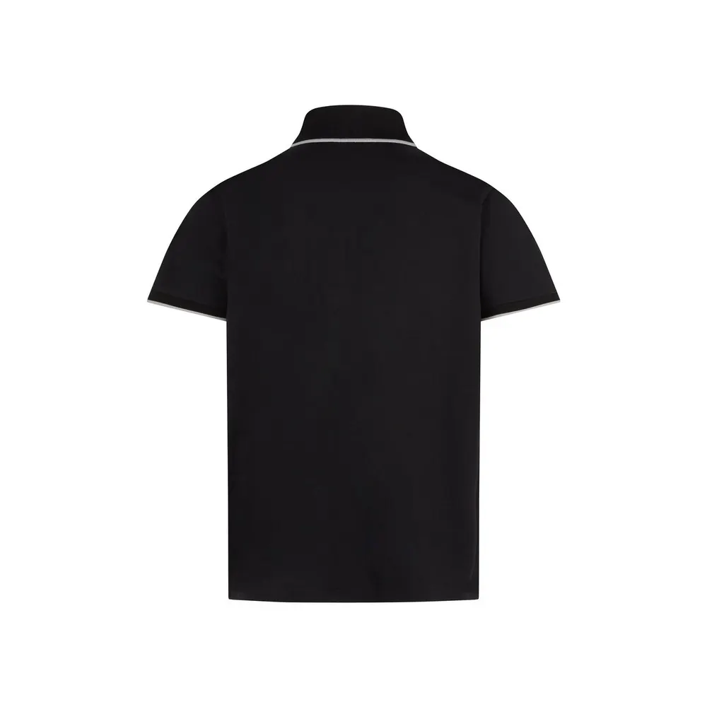 Mallet Men's Breathable Soft-Touch Short Sleeve Polo Shirt in Black Organic, additional product view 2