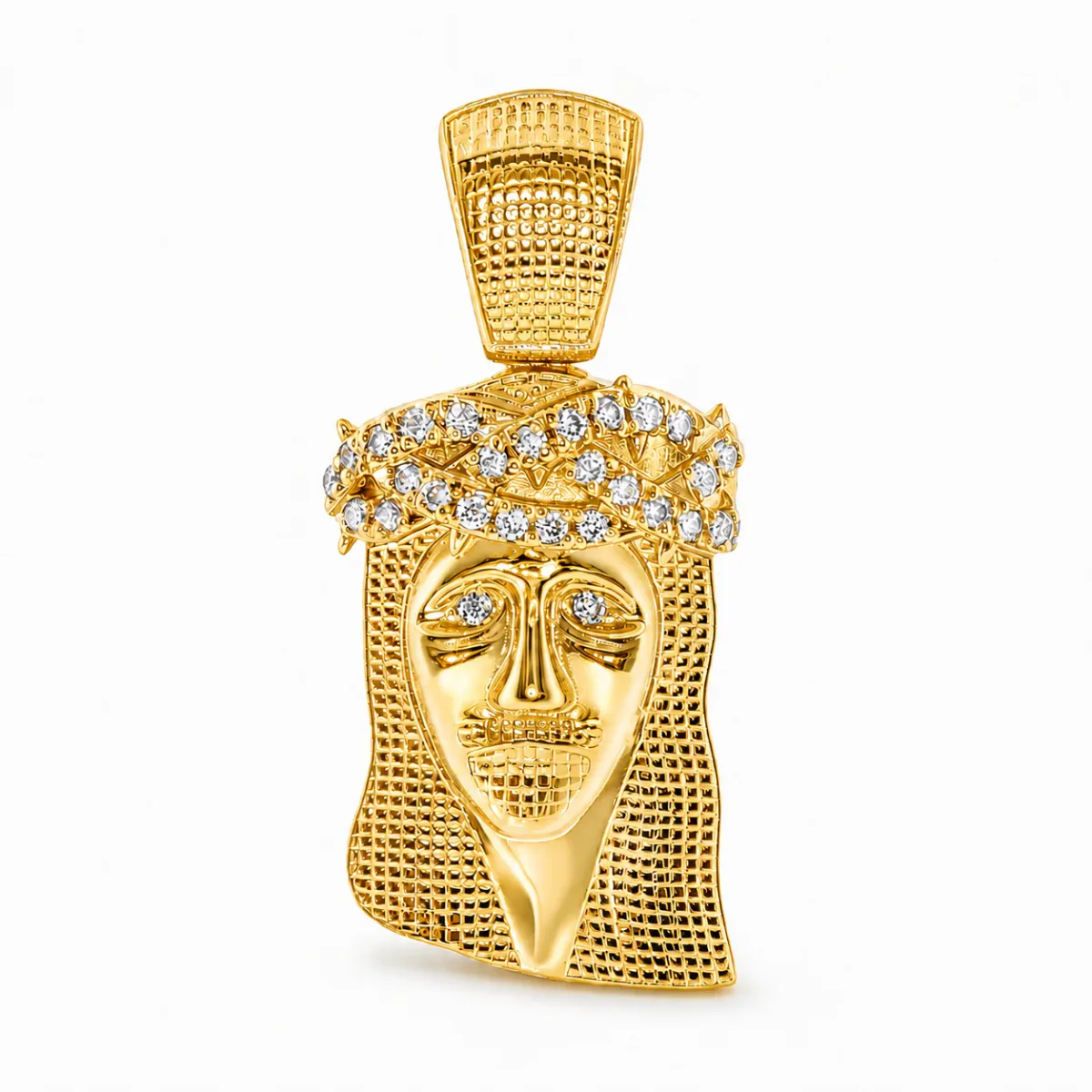 RINA - For Him FACTORY Prong Diamond Jesus Piece 41604 in Yellow Gold – Pendant