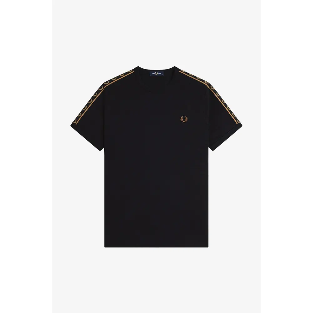 Fred Perry Tape Tee in Black/Shade S77 – Clothing