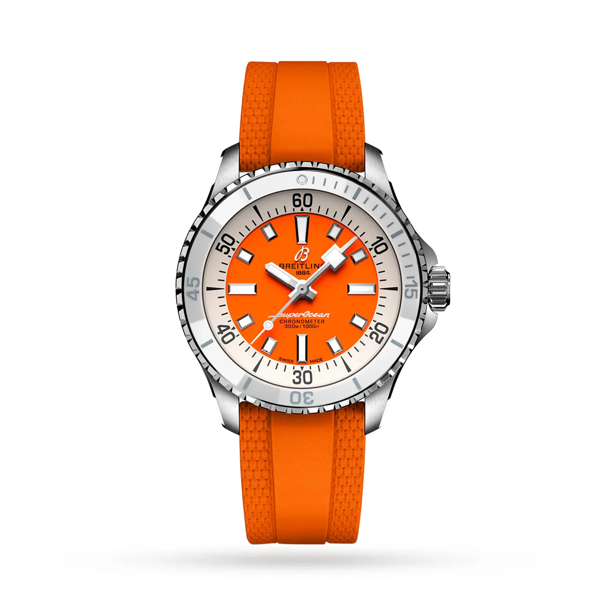 Breitling Superocean Automatic 36 Stainless Steel Rubber Strap Watch