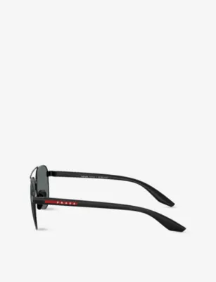 PRADA LINEA ROSSA PS A52S Polarised Pilot-Frame Metal Sunglasses detail 3