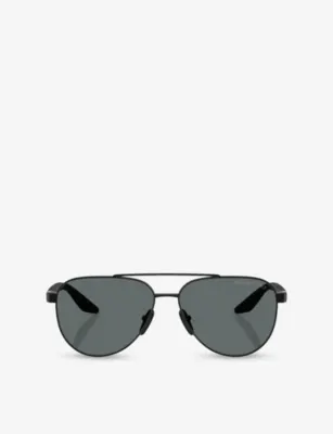 PRADA LINEA ROSSA PS A52S Polarised Pilot-Frame Metal Sunglasses