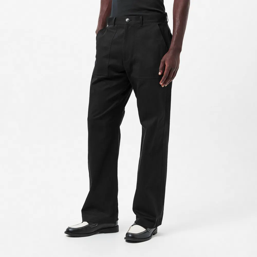 Casablanca Men's Relax Wide Leg Trousers in Black, additional product view 3