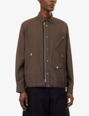 SACAI Zip-Up Collared Wool Jacket detail 3