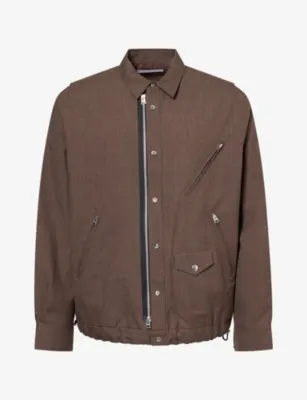 SACAI Zip-Up Collared Wool Jacket
