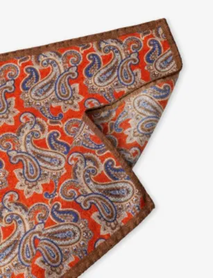 HACKETT Paisley Wool Pocket Square detail 2