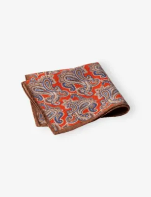 HACKETT Paisley Wool Pocket Square detail 3