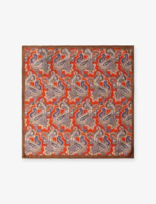 HACKETT Paisley Wool Pocket Square