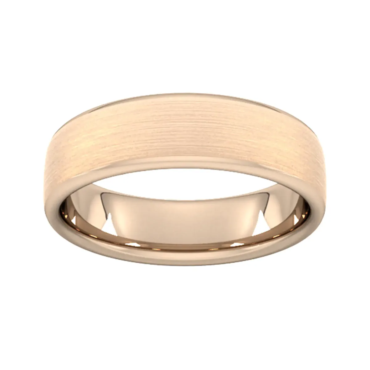 For Him 6mm Slight Court Heavy Matt Finished Wedding Ring In 18 Carat Yellow Gold