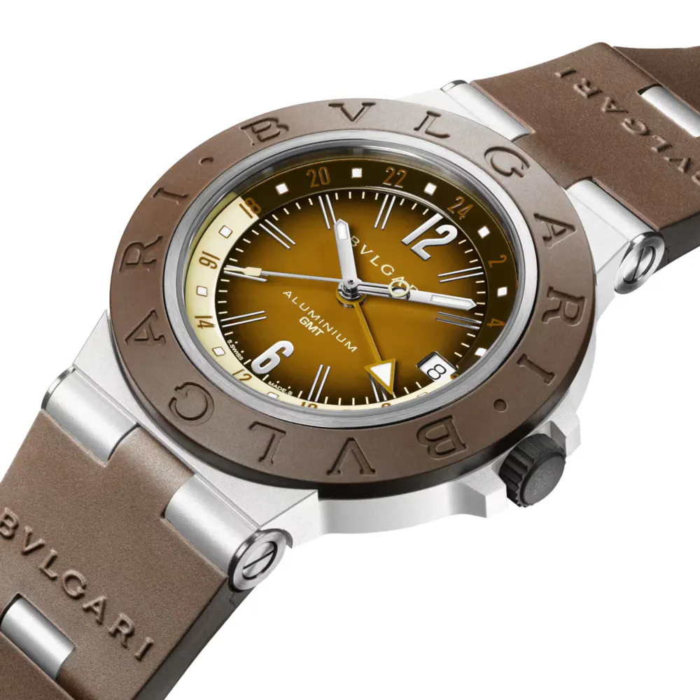 Bvlgari Aluminium GMT x Fender® Limited Edition 40mm Mens Watch Brown in Brown, additional product view 2
