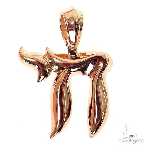 RINA - For Him FACTORY Medium Jewish Chai Pendant 68688 in Rose Gold – Pendant