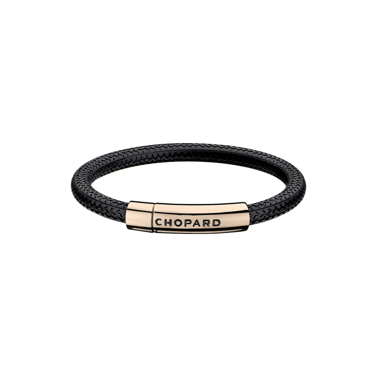 Chopard Mille Miglia Bracelet In Black Rubber And Rose Gold Toned Metal