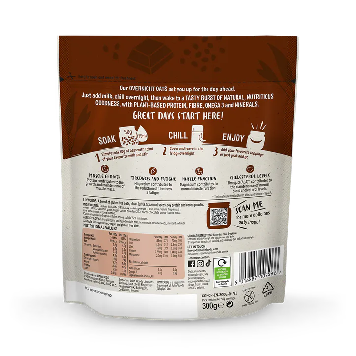 Linwoods Overnight Oats Chocolate Protein 300g detail 2