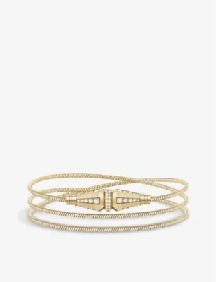 BOUCHERON Jack de Boucheron triple 18ct yellow-gold and 1.04ct round diamond bracelet