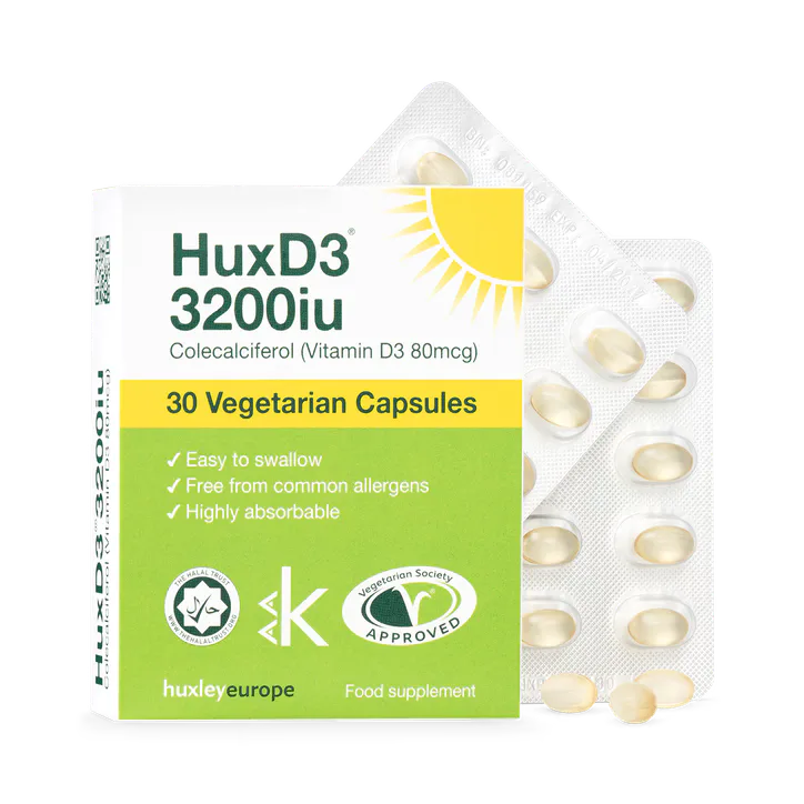 Huxley Europe HuxD3 3200iu Vitamin D3 30 veg caps – Vitamins & Supplements > Vitamins > Vitamin D