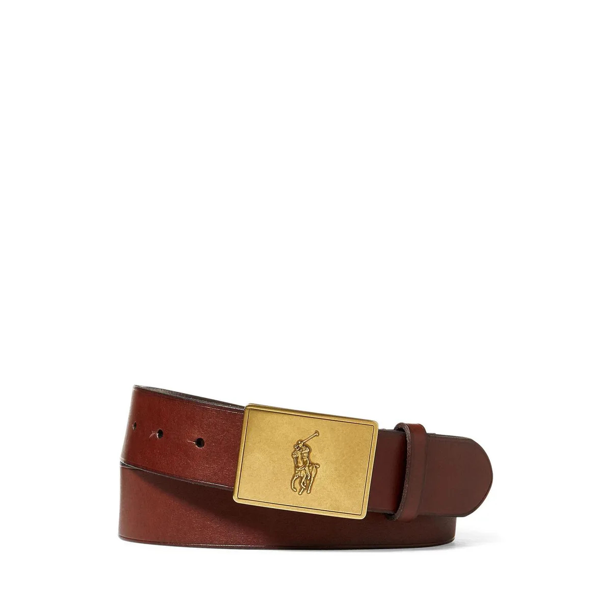 Polo Ralph Lauren Men's Plaque Leather Belt in Brown – Accessories