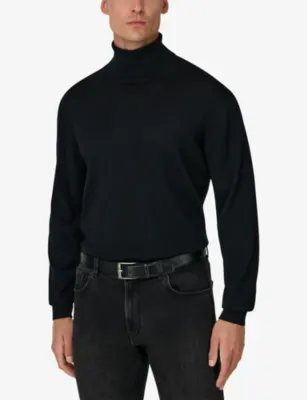 BOGGI MILANO Turtleneck Regular-Fit Merino Wool Jumper detail 3