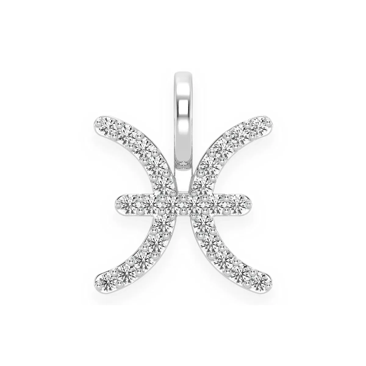 For Him Astrology Zodiac Diamond Pendant in Pisces / White Gold / Natural Diamond – Pendant