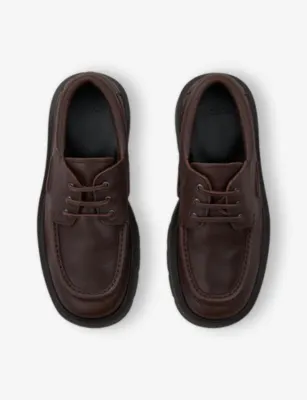 SANDRO Lace-Up Leather Loafers - EUR 42 / 8 UK MEN in CHOCOLATE, additional product view 2