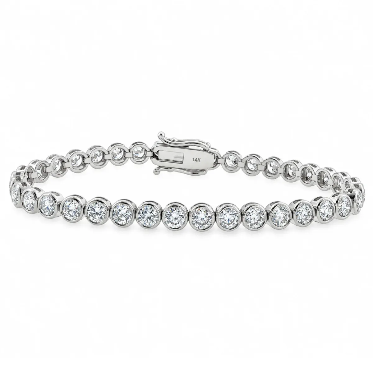 AHMED - MOON JEWELRY Round Bezel Diamond Tennis Bracelet 71821