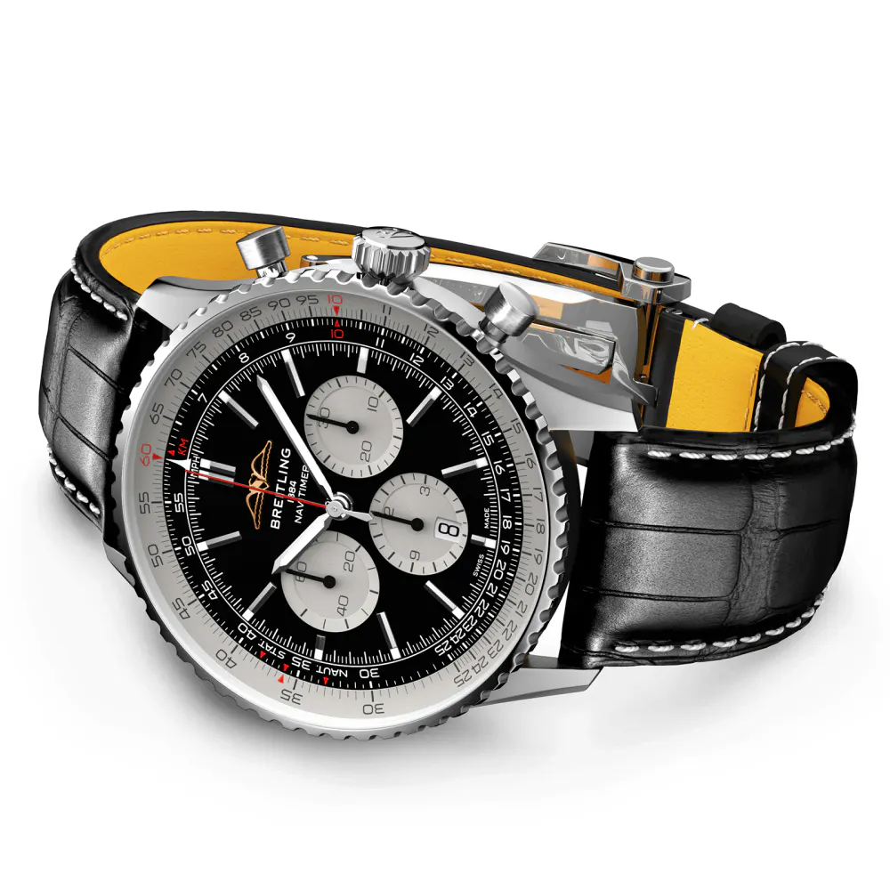Breitling Navitimer B01 Chronograph 46 Stainless Steel Leather Strap Watch detail 3