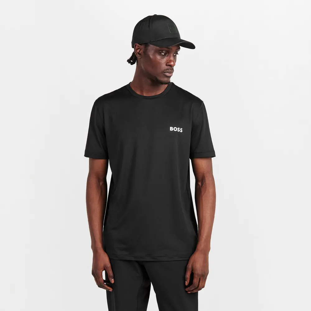 Boss Mens BOSS GREEN Short Sleeve Performance Gym Top - Tech Cotton detail 3