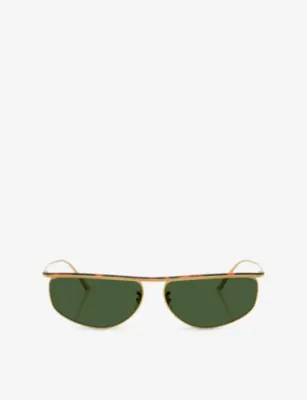 OLIVER PEOPLES OV1367S Oval-Frame Metal Sunglasses