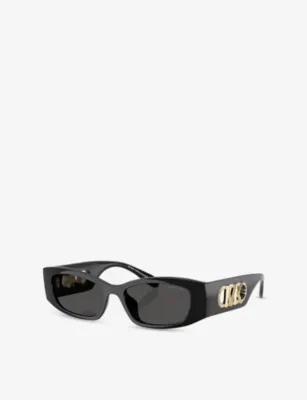 MICHAEL KORS MK2243U Rhodes Rectangle-Frame Acetate Sunglasses in BLACK, additional product view 2