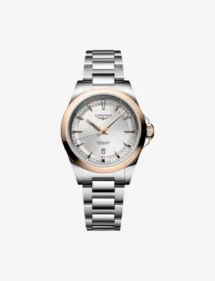 LONGINES L3.320.5.72.6 Conquest Stainless-Steel and 18ct Rose Gold Cap 200 30mm Automatic Watch