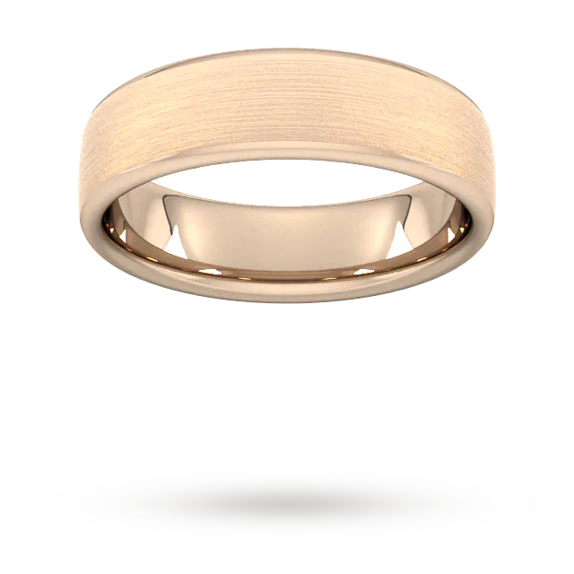 For Him 6mm Traditional Court Heavy Matt Finished Wedding Ring In 18 Carat Yellow Gold