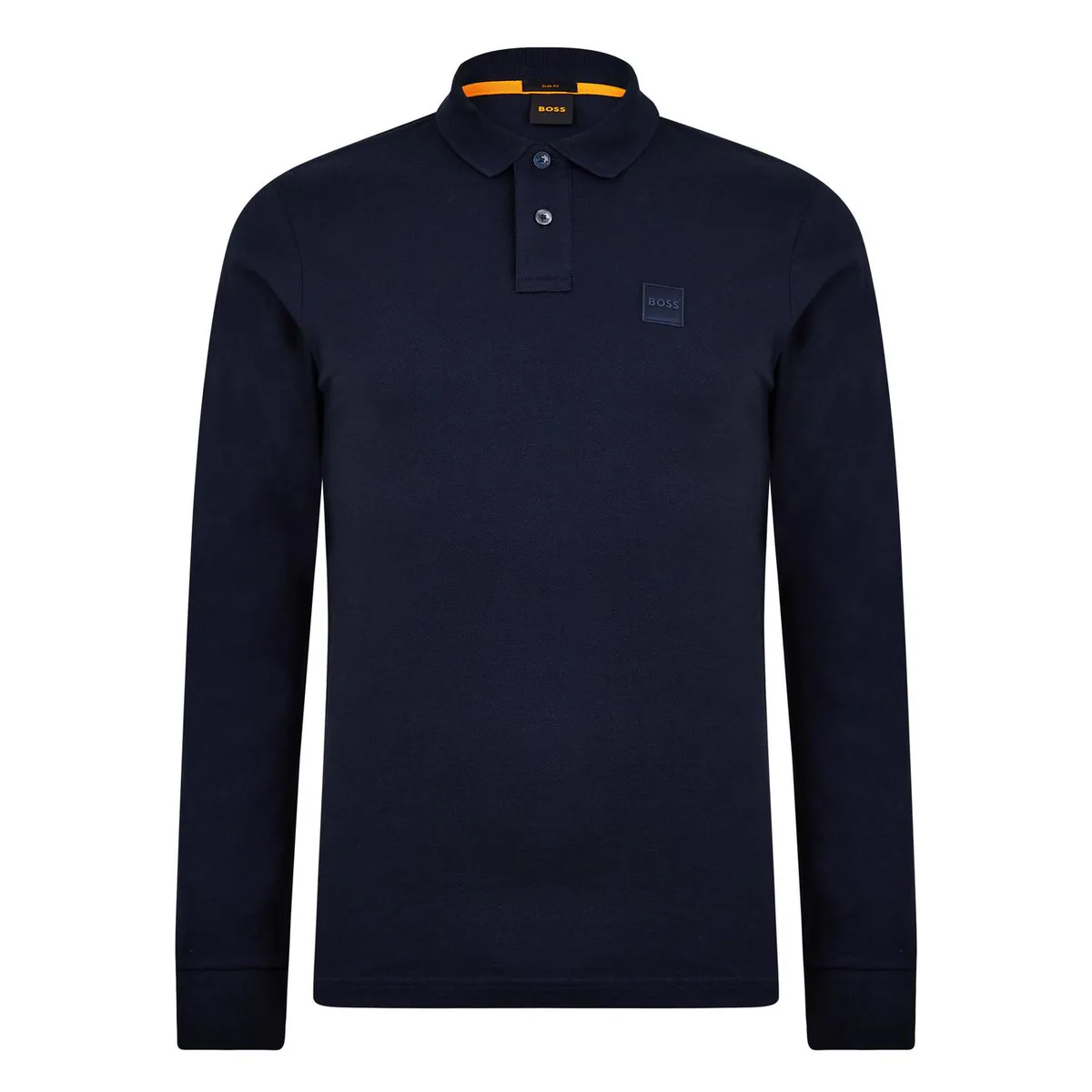 Boss Mens BOSS ORANGE Passerby Premium Cotton Long Sleeve Polo Shirt with Logo Detail