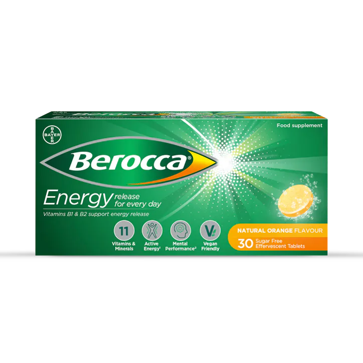 Berocca Energy Effervescent Tablets Orange 30 Tablets