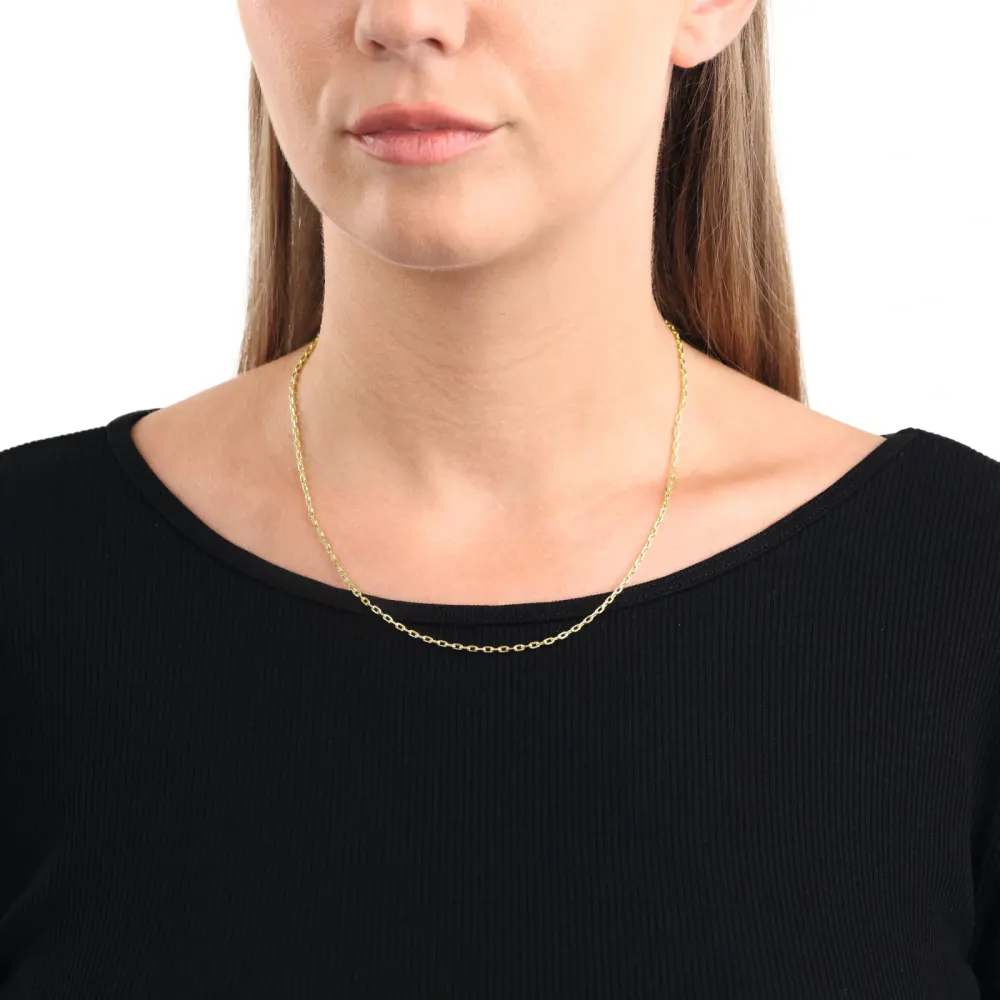 AMOR 9ct Yellow Gold Anchor Chain Necklace - 45cm detail 2