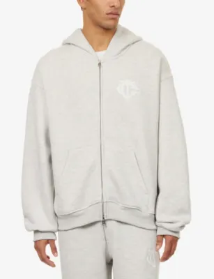 THE COUTURE CLUB Monogram Emblem Relaxed-Fit Cotton-Blend Hoodie detail 3