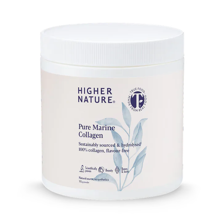 Higher Nature True Food® Pure Marine Collagen - Sustainable & Science-Backed Naticol® - 6100mg Per Serving - 185g Powder