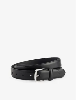 POLO RALPH LAUREN Engraved-Buckle Foiled-Branding Leather Belt - 38