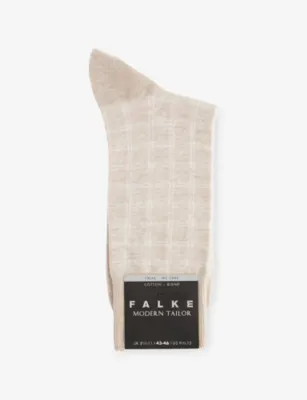 FALKE Modern Tailor Cotton-Blend Socks - Light Greymel. - 5.5-8 in Pebble Mel – Mens | Underwear & socks | Socks | Plain Socks