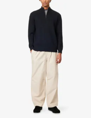 NOBL Elson Quarter-Zip Knitted Jumper detail 2