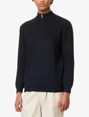 NOBL Elson Quarter-Zip Knitted Jumper detail 3