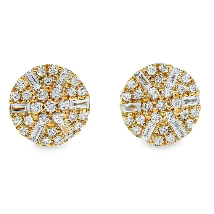 ANNA - UNITED 18K Gold Round Diamond Earrings 66807 in Yellow Gold – Earrings