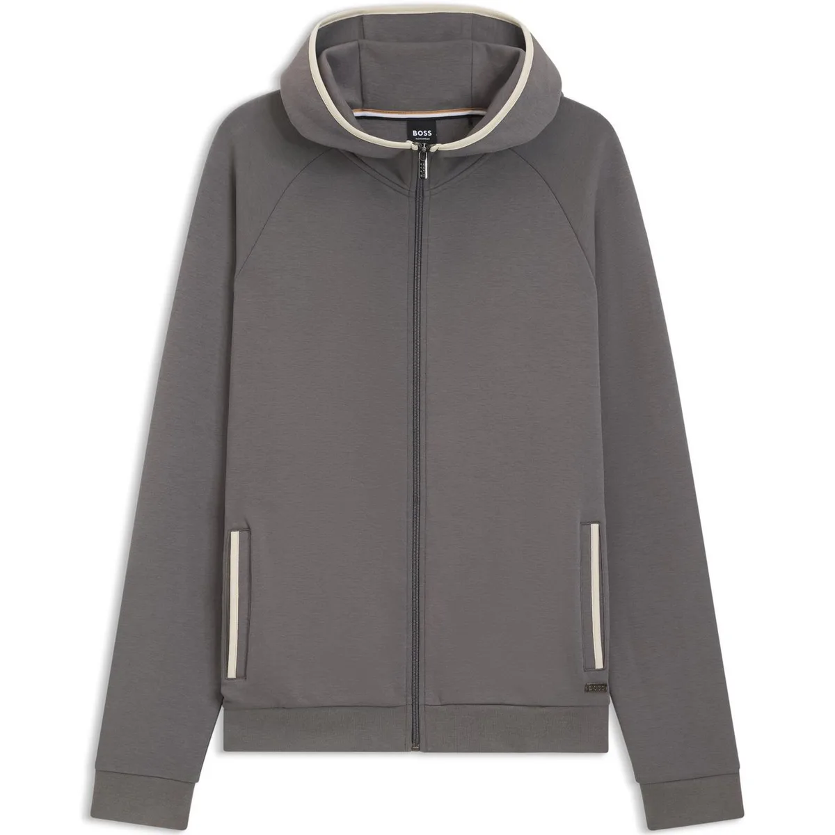 Boss Mens BOSS Full Zip Hooded Jacket with Metal Logo Detail (Sense)