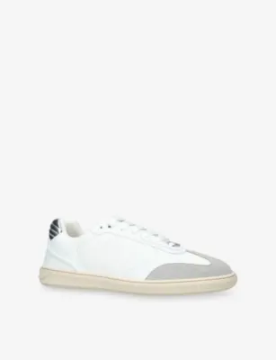 VERSACE Logo-Plaque Leather Trainers - EUR 40 / 6 UK MEN in WHITE/OTH, additional product view 3