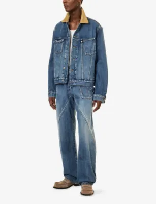 JW ANDERSON Corduroy-Collar Boxy-Fit Denim Jacket detail 2