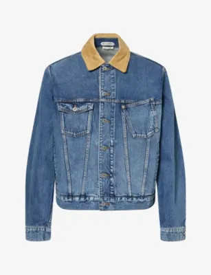 JW ANDERSON Corduroy-Collar Boxy-Fit Denim Jacket