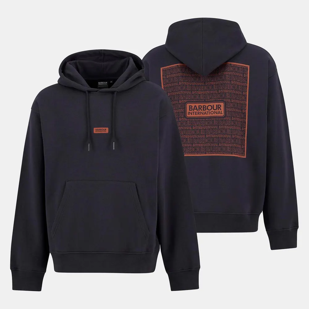 Barbour International Lever Graphic Hoodie in Dark Navy – Clothing