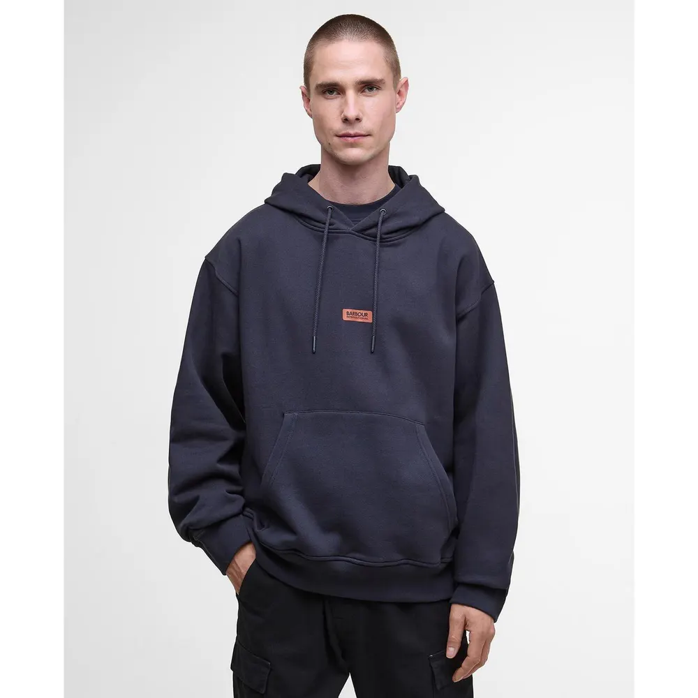 Barbour International Lever Graphic Hoodie in Dark Navy, additional product view 2